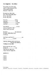 English Worksheet: Song Activity - Mr Brightside - The Killers