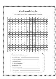 English Worksheet: Daily Routine Puzzle