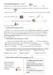 English Worksheet: mid term test3 7th form