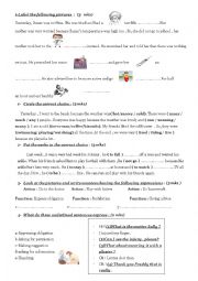 English Worksheet: mid term test3 7th form