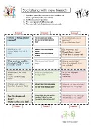 English Worksheet: MEETING NEW FRIENDS ICE BREAKER