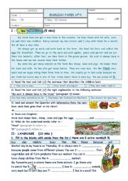 English Worksheet: END OF TERM TESTFOR 7TH FORM 2013