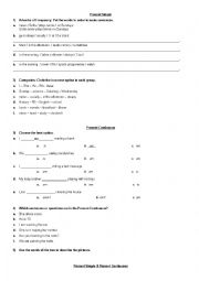 English Worksheet: TEST: Present Simple & Continous