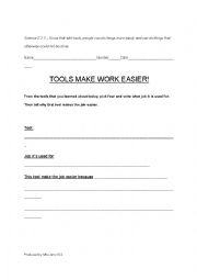English Worksheet: Tools