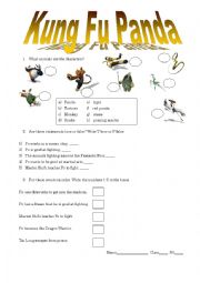 English Worksheet: Kung fu Panda