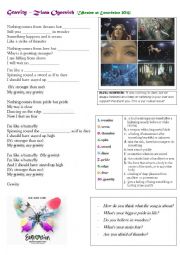 English Worksheet: Gravity  Zlata Ognevich  (Ukraine at Eurovision 2013)