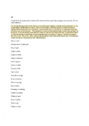 English Worksheet: The Conjunction OR