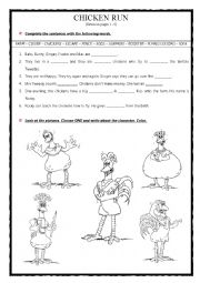 English Worksheet: Chicken Run - Activity 2