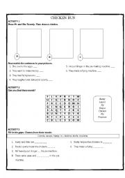 English Worksheet: Chicken Run - After reading activities.