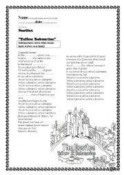 English Worksheet: yellow submarine