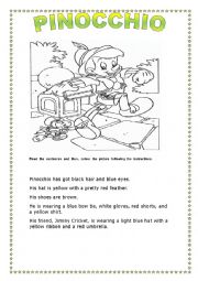 English Worksheet: Pinocchio