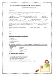 English Worksheet: A Letter From England