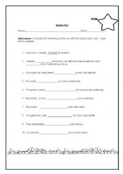 Simple past worksheet