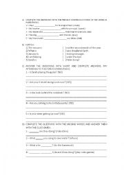 English Worksheet: Exercises on Present Continuous