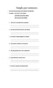 English Worksheet: Simple past