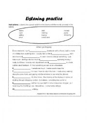 English Worksheet: Listening practice