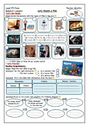 Lets Watch a Film Worksheet