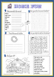 English Worksheet: HOME FUN 3/3