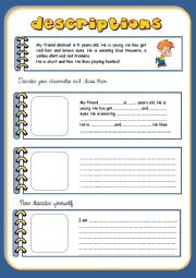 English Worksheet: Descriptions