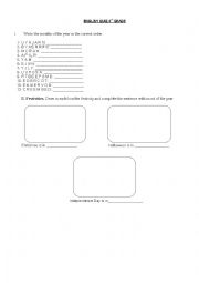 English Worksheet: English quiz 3rd grade