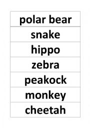English Worksheet: zoo vocab