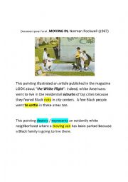 English Worksheet: Moving in, Norman Rockwell, Segregation