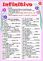 English Worksheet: Infinitive