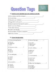 English Worksheet: Question Tags