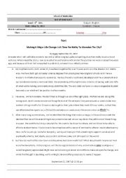 English Worksheet: End-of-term test 3, Level 4 High school