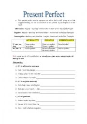 English Worksheet: Present Perfect