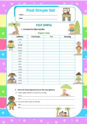 Past Simple Set - Regular and Irregular Verbs