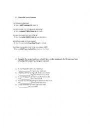 English Worksheet: Modals in the past