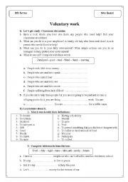 English Worksheet: Voluntary work