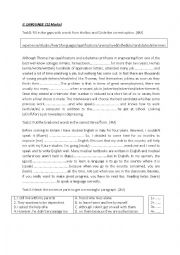 English Worksheet: mid-term test n3 first year