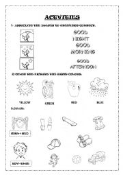 English Worksheet: Ativities- Greetings,colors and boy and girl