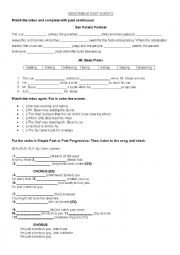 English Worksheet: describing past events