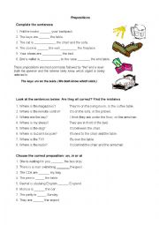 English Worksheet: Prepositions