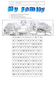 English Worksheet: My Family