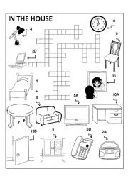 English Worksheet: In The House Part I (ANSWER KEY INCLUDED)