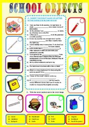 English Worksheet: School objects - vocabulary