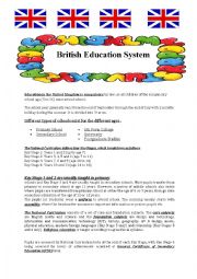 English Worksheet: The British Education System
