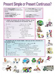 English Worksheet: Present Simple or Present Continuous?