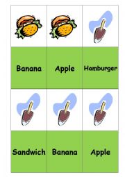 English Worksheet: Food Domino F