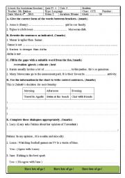 English Worksheet: reading comprehension for common core students in Morocco