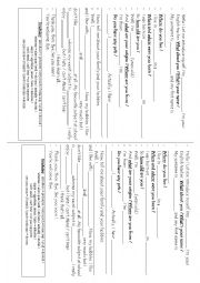 English Worksheet: greetings