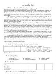 English Worksheet: an amazing show