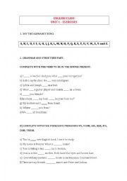 English Worksheet: English Class Basic Exercises