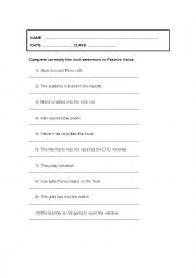 English Worksheet: Passive Voice exercise