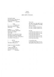 English Worksheet: Yello Coldplay