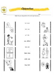 English Worksheet: Opposites